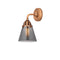 Cone Sconce shown in the Antique Copper finish with a Plated Smoke shade