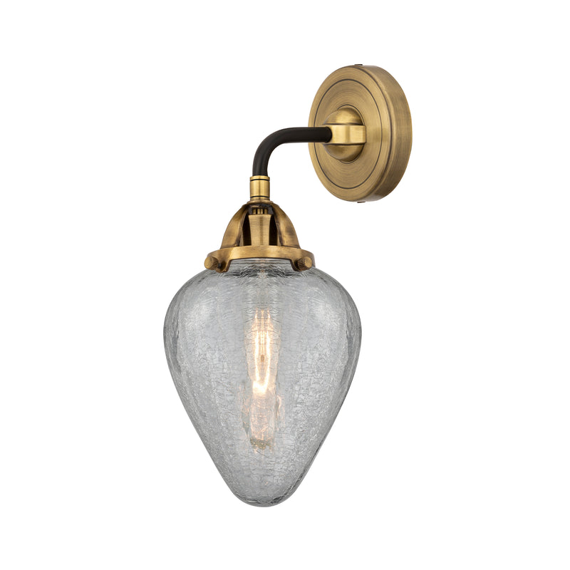 Geneseo Sconce shown in the Black Antique Brass finish with a Clear Crackled shade