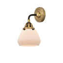 Fulton Sconce shown in the Black Antique Brass finish with a Matte White shade