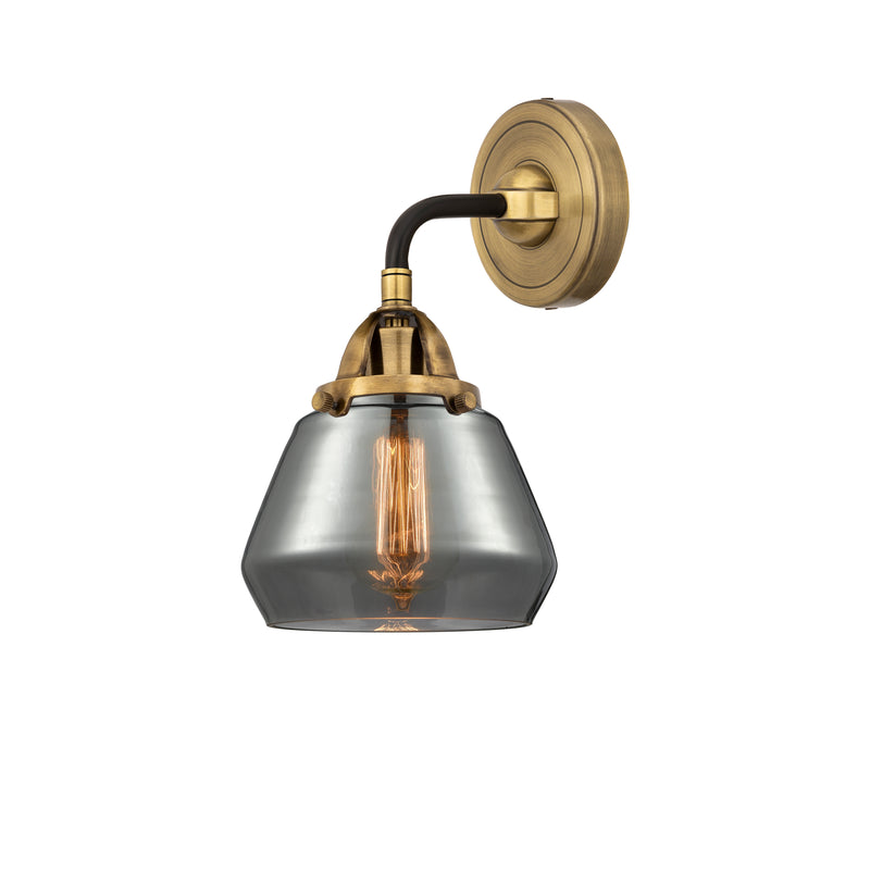 Fulton Sconce shown in the Black Antique Brass finish with a Plated Smoke shade