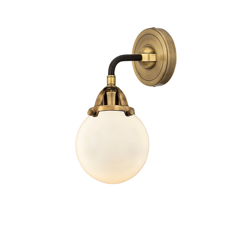 Beacon Sconce shown in the Black Antique Brass finish with a Matte White shade