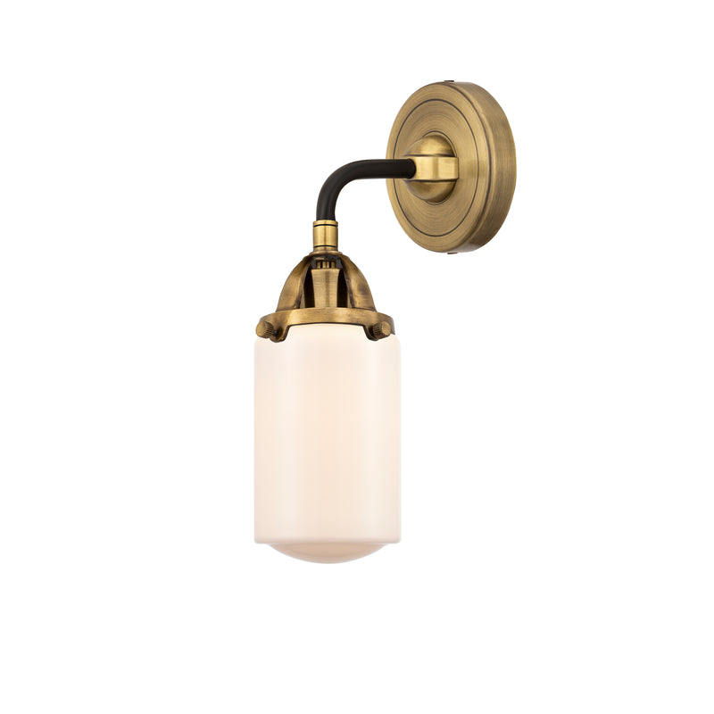 Dover Sconce shown in the Black Antique Brass finish with a Matte White shade