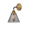 Cone Sconce shown in the Black Antique Brass finish with a Plated Smoke shade