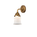 Canton Sconce shown in the Brushed Brass finish with a Matte White shade