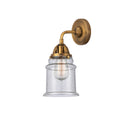 Canton Sconce shown in the Brushed Brass finish with a Seedy shade