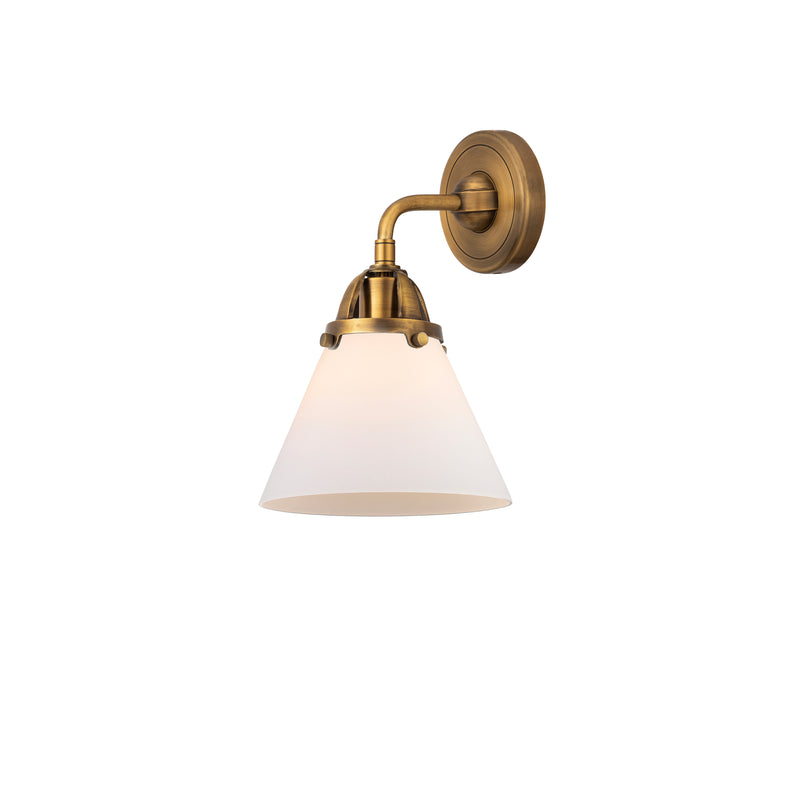 Cone Sconce shown in the Brushed Brass finish with a Matte White shade