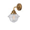 Oxford Sconce shown in the Brushed Brass finish with a Seedy shade