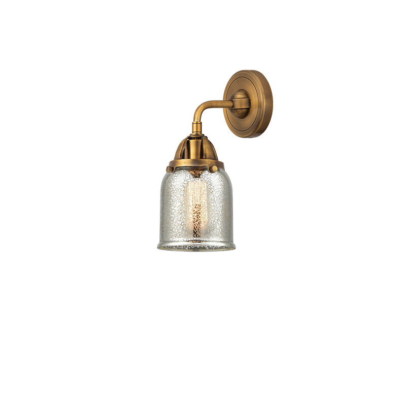 Bell Sconce shown in the Brushed Brass finish with a Silver Plated Mercury shade