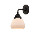 Fulton Sconce shown in the Matte Black finish with a Matte White shade