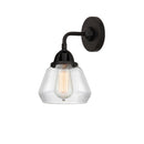 Fulton Sconce shown in the Matte Black finish with a Clear shade