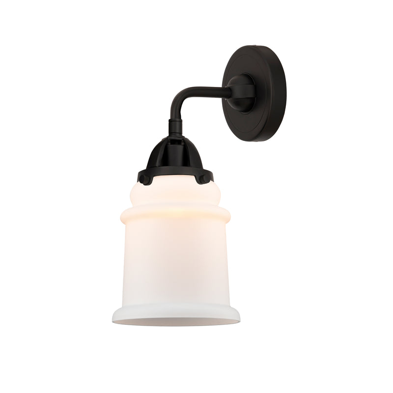 Canton Sconce shown in the Matte Black finish with a Matte White shade