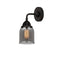 Bell Sconce shown in the Matte Black finish with a Plated Smoke shade