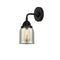 Bell Sconce shown in the Matte Black finish with a Silver Plated Mercury shade