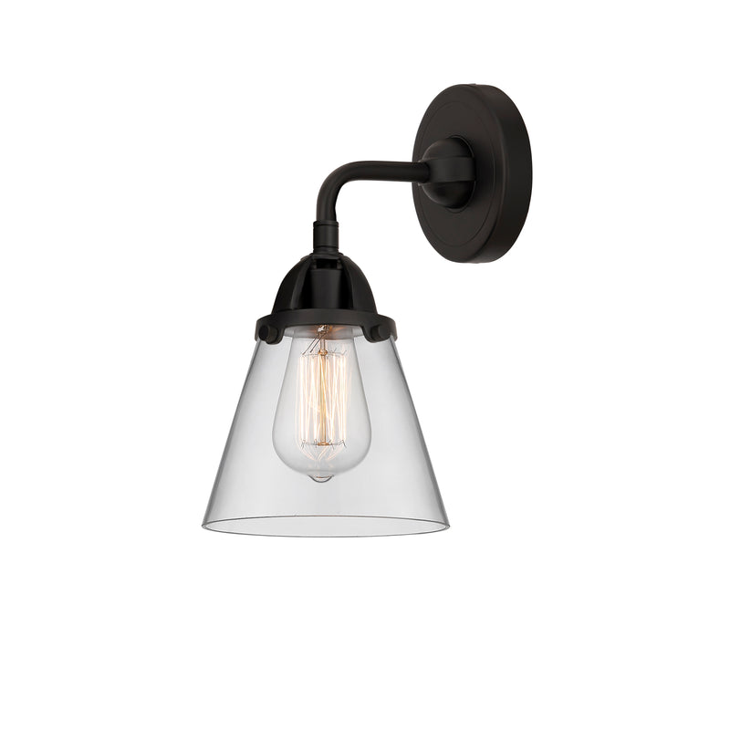 Cone Sconce shown in the Matte Black finish with a Clear shade