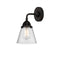 Cone Sconce shown in the Matte Black finish with a Seedy shade