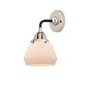 Fulton Sconce shown in the Black Polished Nickel finish with a Matte White shade