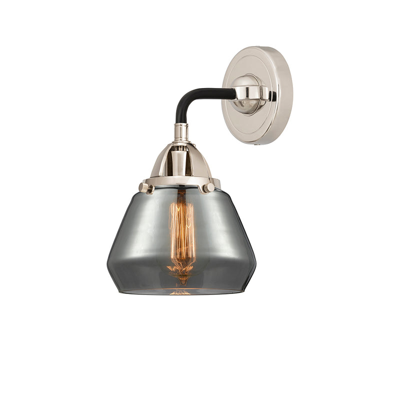 Fulton Sconce shown in the Black Polished Nickel finish with a Plated Smoke shade