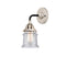 Canton Sconce shown in the Black Polished Nickel finish with a Seedy shade