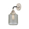 Stanton Sconce shown in the Black Polished Nickel finish with a Clear Wire Mesh shade