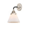 Cone Sconce shown in the Black Polished Nickel finish with a Matte White shade