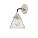 Cone Sconce shown in the Black Polished Nickel finish with a Seedy shade