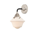 Oxford Sconce shown in the Black Polished Nickel finish with a Matte White shade