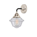 Oxford Sconce shown in the Black Polished Nickel finish with a Seedy shade