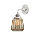 Chatham Sconce shown in the Polished Chrome finish with a Mercury shade