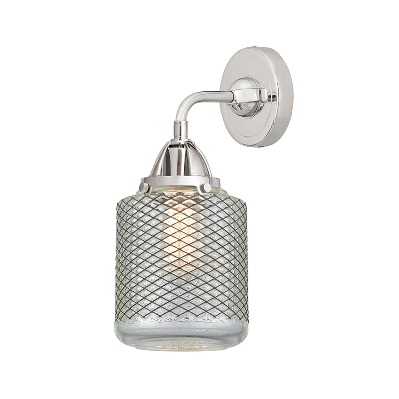 Stanton Sconce shown in the Polished Chrome finish with a Clear Wire Mesh shade