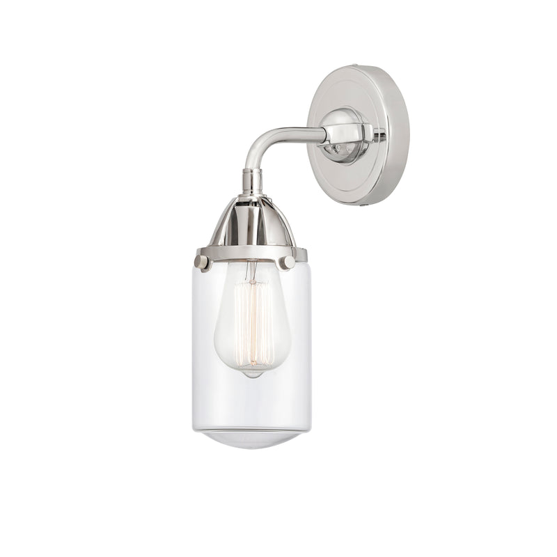 Dover Sconce shown in the Polished Chrome finish with a Clear shade