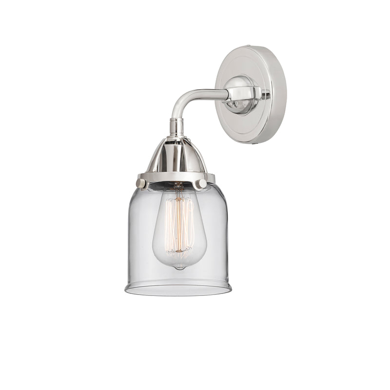 Bell Sconce shown in the Polished Chrome finish with a Clear shade