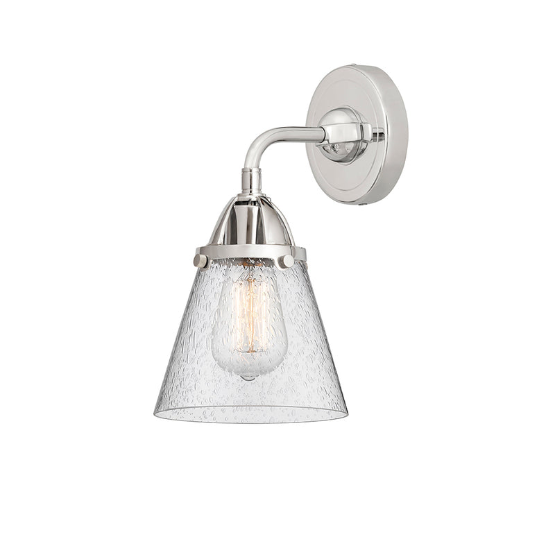 Cone Sconce shown in the Polished Chrome finish with a Seedy shade