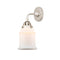 Canton Sconce shown in the Polished Nickel finish with a Matte White shade