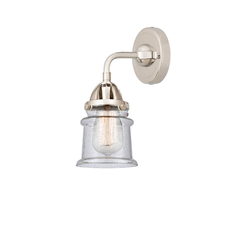 Canton Sconce shown in the Polished Nickel finish with a Seedy shade