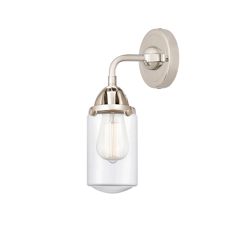 Dover Sconce shown in the Polished Nickel finish with a Clear shade