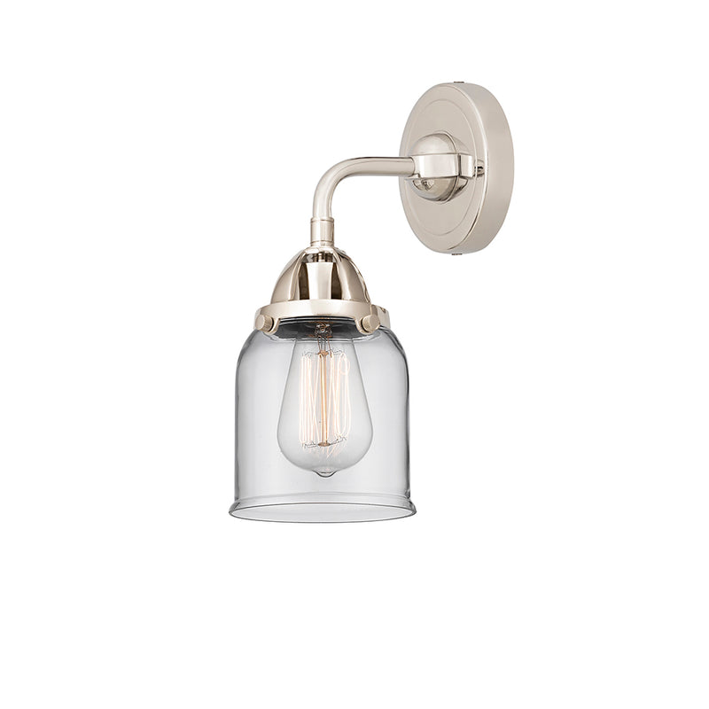 Bell Sconce shown in the Polished Nickel finish with a Clear shade