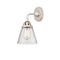 Cone Sconce shown in the Polished Nickel finish with a Seedy shade