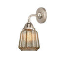 Chatham Sconce shown in the Brushed Satin Nickel finish with a Mercury shade