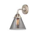 Cone Sconce shown in the Brushed Satin Nickel finish with a Plated Smoke shade