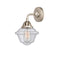 Oxford Sconce shown in the Brushed Satin Nickel finish with a Seedy shade