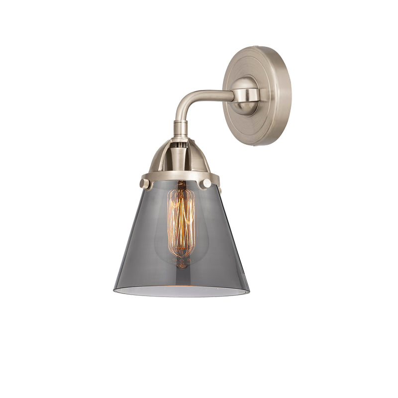 Cone Sconce shown in the Brushed Satin Nickel finish with a Plated Smoke shade