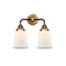 Canton Bath Vanity Light shown in the Black Antique Brass finish with a Matte White shade