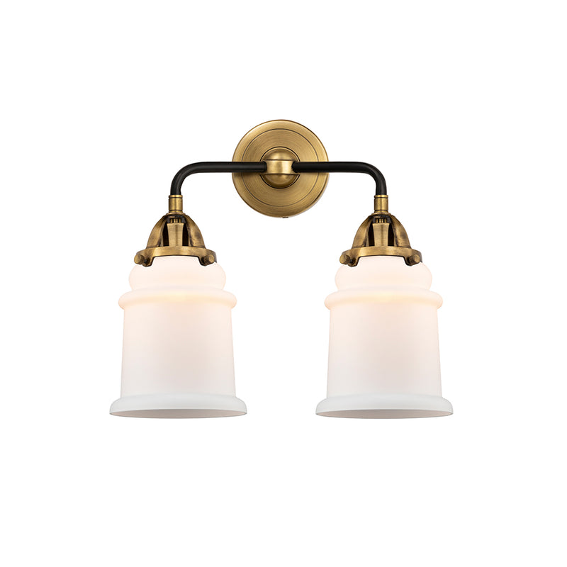 Canton Bath Vanity Light shown in the Black Antique Brass finish with a Matte White shade