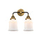 Canton Bath Vanity Light shown in the Black Antique Brass finish with a Matte White shade