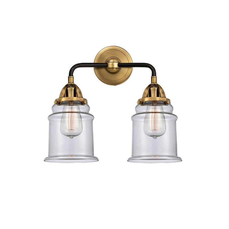 Canton Bath Vanity Light shown in the Black Antique Brass finish with a Clear shade
