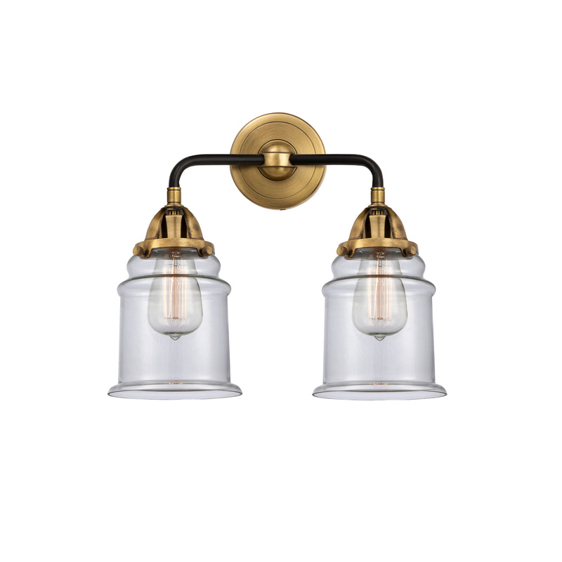 Canton Bath Vanity Light shown in the Black Antique Brass finish with a Clear shade