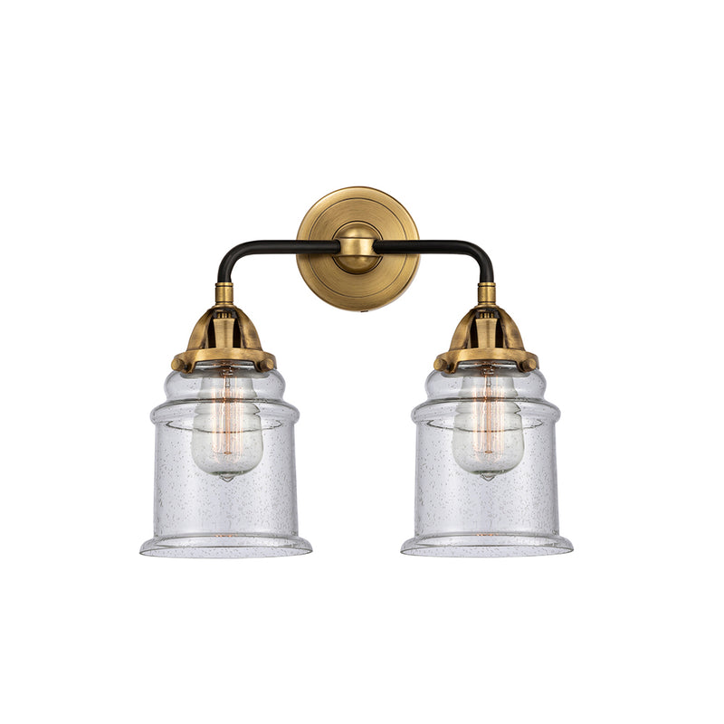 Canton Bath Vanity Light shown in the Black Antique Brass finish with a Seedy shade