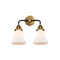 Bellmont Bath Vanity Light shown in the Black Antique Brass finish with a Matte White shade