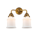 Canton Bath Vanity Light shown in the Brushed Brass finish with a Matte White shade