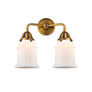 Canton Bath Vanity Light shown in the Brushed Brass finish with a Matte White shade